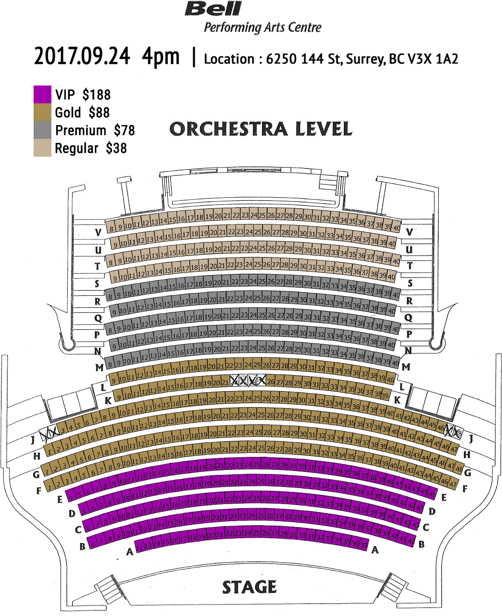 seat chart for closing ceremony